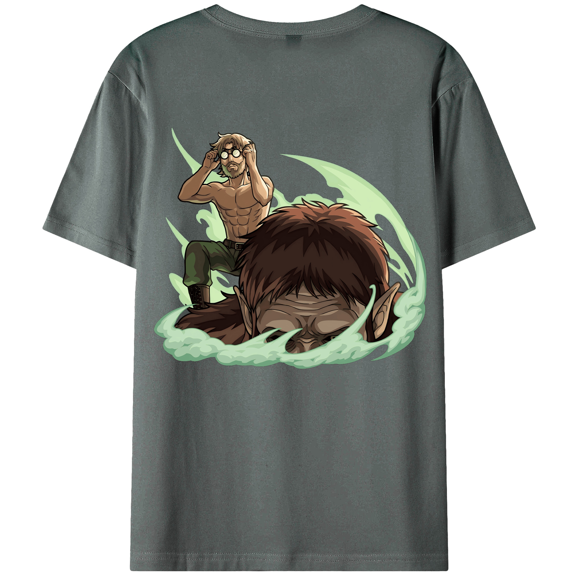 （画像用） 進撃の巨人 Attack on Titan 綿100％ メンズ半袖Tシャツ（バックプリント） 通気性